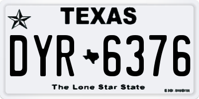 TX license plate DYR6376