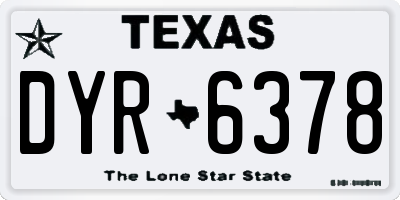 TX license plate DYR6378