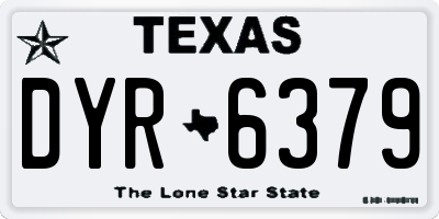 TX license plate DYR6379