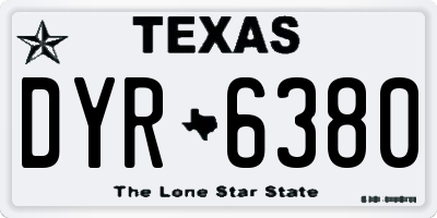 TX license plate DYR6380