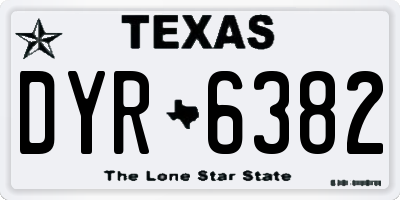 TX license plate DYR6382