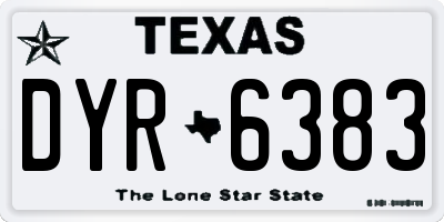 TX license plate DYR6383
