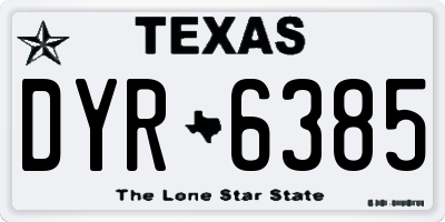 TX license plate DYR6385