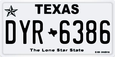 TX license plate DYR6386