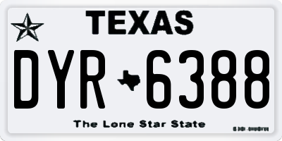 TX license plate DYR6388