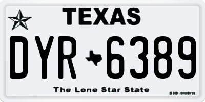 TX license plate DYR6389