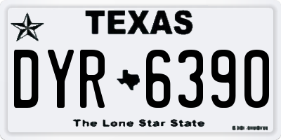 TX license plate DYR6390