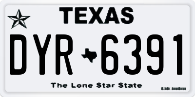 TX license plate DYR6391