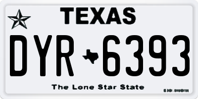 TX license plate DYR6393