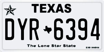 TX license plate DYR6394