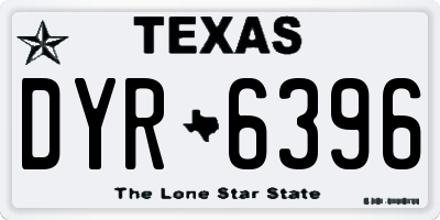 TX license plate DYR6396
