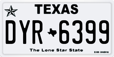 TX license plate DYR6399