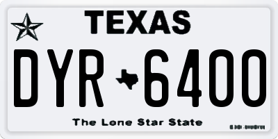 TX license plate DYR6400