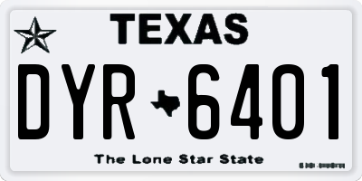 TX license plate DYR6401
