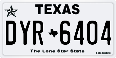 TX license plate DYR6404