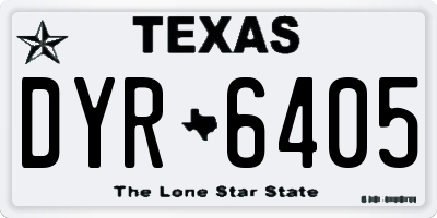 TX license plate DYR6405