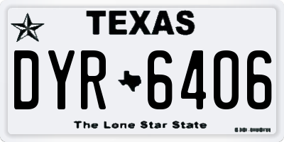 TX license plate DYR6406