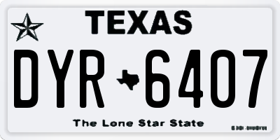 TX license plate DYR6407