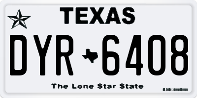 TX license plate DYR6408
