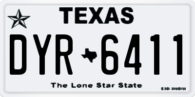 TX license plate DYR6411