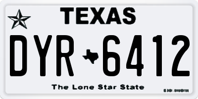 TX license plate DYR6412