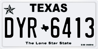 TX license plate DYR6413