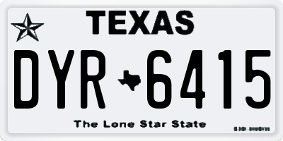 TX license plate DYR6415