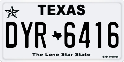 TX license plate DYR6416