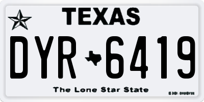TX license plate DYR6419