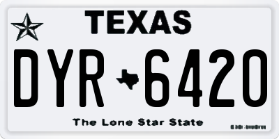 TX license plate DYR6420