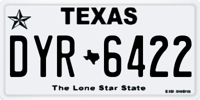 TX license plate DYR6422