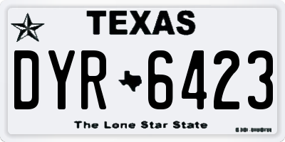 TX license plate DYR6423