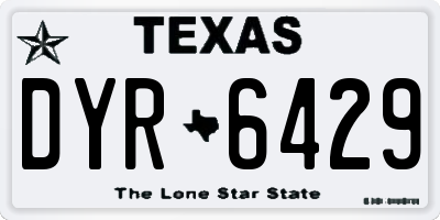 TX license plate DYR6429