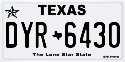 TX license plate DYR6430