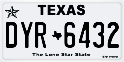 TX license plate DYR6432