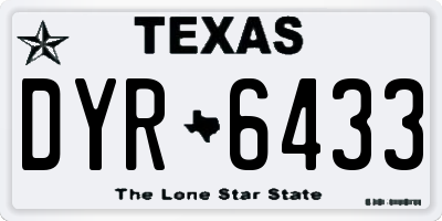 TX license plate DYR6433