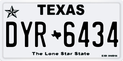 TX license plate DYR6434