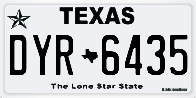 TX license plate DYR6435