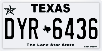 TX license plate DYR6436