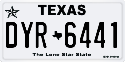 TX license plate DYR6441