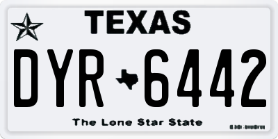 TX license plate DYR6442