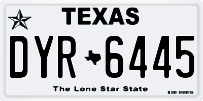 TX license plate DYR6445