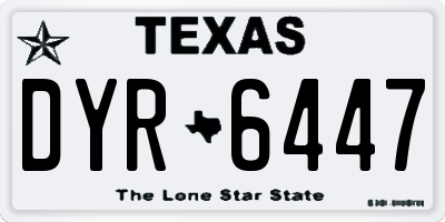 TX license plate DYR6447