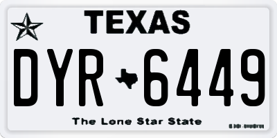 TX license plate DYR6449