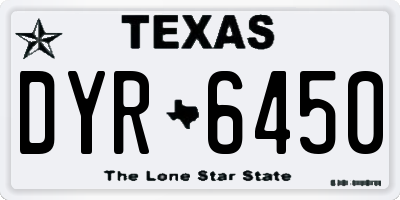 TX license plate DYR6450
