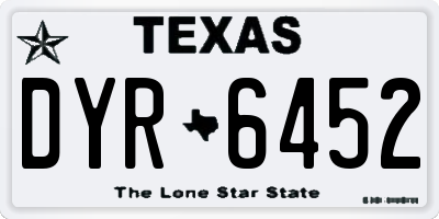 TX license plate DYR6452