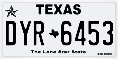 TX license plate DYR6453