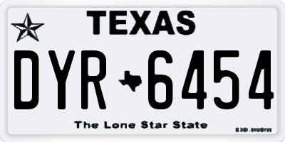 TX license plate DYR6454