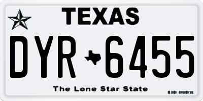 TX license plate DYR6455