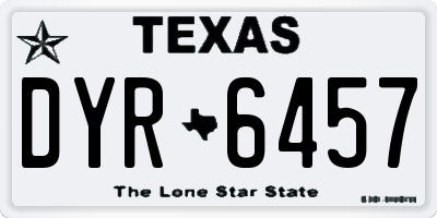 TX license plate DYR6457